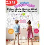 10 Yaş Doğum Günü Partisi Unicorn Temalı Dev Boyama Kağıdı | Eğitici Oyuncak, Kitap, Hediye - Tekli