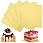 100 adet 3,6 inç Mini Kek Tahtası Mus Cupcake Tabanı, Cupcakes için Gıda Sınıfı Karton - Düğün, Cupcakes, Mini Pastalar, Yıldönümü, Doğum Günü Partileri ve Diğer Hamur İşleri için (Altın - Kare)