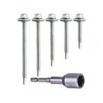 100 Adet 5,5X25 mm Çatı Vidası Matkap Uçlu Trapez Sac Vidası Akıllı Vida