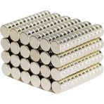 100 Adet 5x2 mm Yuvarlak Neodyum Mıknatıs , N35 Kalite Güçlü Magnet - Gümüş
