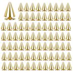 100 Adet 7x10 mm Koni Sivri Uçlu Çiviler Perçinler Metal Mermi Koni Çiviler Vidalı Sivri Uçlar Punk Deri Perçinler Metalik Havalı El İşi Giysi Perçinler Kendin Yap Deri El İşi Yaka Kemer Çantaları Ayakkabı Dekorasyonu, Altın