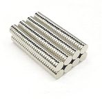 100 Adet 8x2mm Yuvarlak Güçlü Neodyum Mıknatıs (Çap 8 m m Kalınlık 2 mm)