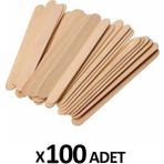 100 Adet Abeslang Tahta Dil Basma Çubuğu - Ağda Spatulası , Spatula