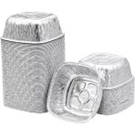 100 Adet Alüminyum Aşure Tatlı Kasesi Sütlaç Kabı Tatlı Kase Aliminyum - Metalik