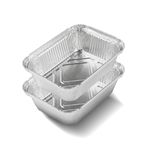 100 Adet Alüminyum Sütlaç Kabı, Tek Kullanımlık Kare Tatlı Kasesi, Fırınlanabilir Alüminyum Folyodan Tatlı Kabı, 11x11x4 cm, Catering ve Organizasyon İçin Küçük Boy Kap