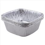 100 Adet Alüminyum Sütlaç Kasesi,11x11x4.3cm Standart Aşüre Kabı 1 Porsiyon 280g Kare Alüminyum Kase