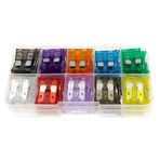 100 ADET Araba Sigortaları Çeşitler Kiti Bıçak Tipi Otomotiv Sigortaları Standart ve Mini Boyut 2/3/5/7.5/10/15/20/25/30/35A Araba/RV/Kamyon/Motosiklet/Tekne için Yedek Sigortalar