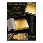 100 Adet Düz Altın Varak Yaprak 14 x 14 cm - Epoksi,Sanat ve Dekorasyon Çalışmalarınız İçin