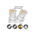 100 Adet Ez Rj45 Cat6 Yeni Nesil Delikli Jack Konnektör 100'lü Yeni Nesil Delikli