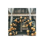 100 Adet Gold, Pastel Siyah Metalik Balon +Balon Zinciri Hediye