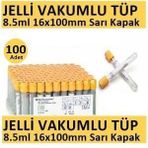 100 Adet Kan Alma Tüpü, Vakumlu Jelli, Sarı Kapak 8.5ml 16x100mm, Bd Vacutainer SST 2 Advance Plus