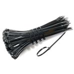 100 adet kendinden kilitlemeli plastik naylon kravat siyah 5X300 kablo bağı sabitleme Ring3X200 kablo bağı Zip sarar askı naylon kablo bağı seti(8x200mm)