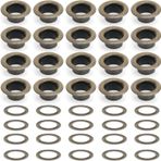 100 adet Metal Kuşgözü Kiti, 24 Numara Kuşgözü, Sac Kuşgözü Çift Taraflı Elbise Çantası Deri Kemer Dekorasyon Aksesuarları (10mm iç çap 100 Takım) (Bronz (Antik) 100 Takım)