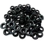 100 adet Metal Kuşgözü Kiti, 24 Numara Kuşgözü, Sac Kuşgözü Çift Taraflı Elbise Çantası Deri Kemer Dekorasyon Aksesuarları (10mm iç çap 100 Takım) (Siyah 100 Takım)