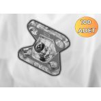 100 Adet - METALİ-PLASTİK DERECELİ KÖŞE BAĞLANTI ŞEFFAF(KELEBEK ÇEKTİRME)