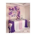 100 Adet Metalik Pembe-Mor-Beyaz Balon+ 5 mt Balon Zinciri