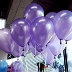 100 Adet Metalik Sedefli Renkli Balon,-+5 M. Balon ZİNCIRI+100LU Balon Bandı - Lila