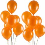 100 Adet Metalik Sedefli Renkli Balon,-+5 M. Balon ZİNCIRI+100LU Balon Bandı - Turuncu