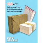 100 Adet Mini Zarf 70MMX90MM Kraft Zarf Hediye Doğum Günü Dilekleri Zarfı Beyaz Not Kartlı Poşetli - Renkli - Tek Seçenek