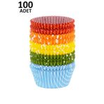 100 Adet Muffin Cupcake Kağıdı, Renkli Kağıt Muffin Kek Kalıbı