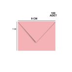 100 Adet Pembe Renkli Küçük Zarf 7x9