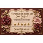 100 Adet Premium Çiçekli Yorum Kartı 8x5 cm 200 gr Sipariş Teşekkür Kartı