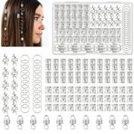 100 adet rasta kilitli takı, Viking saç süsü, gümüş, metal saç halkaları, örgüler için, ayarlanabilir manşetler, saç boncukları, saç spiralleri, örgü aksesuarları, dekorasyon (gümüş)