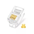 100 Adet Rj9/Rj10/Rj22 Telefon Ahize Kablosu Için 4P4c Konnektör 4Pin Jak 4 Pinli Plug Rj11