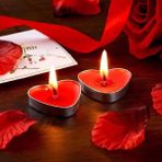 100 Adet Tea Light Kalpli Mum Kırmızı Mum Kırmızı Tealight Mum Sevgililer Gününe Özel Dekor Mum - 200 Adet
