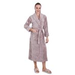 %100 Bambu Kadın Şal Yaka Uzun Sabahlık/Bornoz Sütlü Kahve 2XL