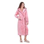 %100 Bambu Kapişonlu Uzun Sabahlık pudra 3XL