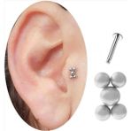 %100 Cerrahi Çelik Beş Top Dudak/ Kulak Piercing (8mm)