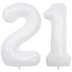 100 cm Büyük Beyaz 21 Rakamlı Balonlar Dev Helyum Büyük Folyo 12 Dijital Balon Tatlı 12. 21. Doğum Günü Partisi Kız Kadın Erkek Erkek Yıl Dönümü Dekorasyon Malzemeleri