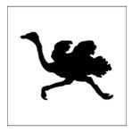 100 cm Deve Kuşu Folyo Sticker