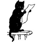 100 cm Gazete Okuyan Kedi Folyo Sticker