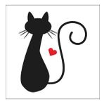 100 cm Kalpli Kedi Folyo Sticker