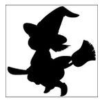 100 cm Süpürgeli Cadı Folyo Sticker