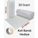 100 cm X 25 Metre Balonlu Naylon Koli Bandı Hediyeli Eşya Sarma Koruma Naylonu Patpat