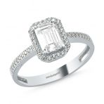 1,00 ct Baget Beyaz Altın Tek Taş Yüzük