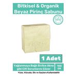 %100 Doğal Güzel Kokulu Yüz Cilt Beyazlatıcı Organik Nemlendirici Beyaz Pirinç Sabunu