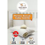 %100 Doğal Merinos Boncuk Kuzu Yünü Dolgulu Yastık 50 X 70 Cm Ebat 1000 gram