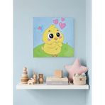 %100 El Yapımı Kanvas Tablo 20x20 cm - Bebek ve Çocuk Odası İçin Sevimli Dekor