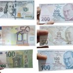 100 Er Adet 50,100 Eruo 50DOLAR 50TL,100 Tl 200 Tl Toplam 600 Adet Geçersiz Sahte Düğün Paraları