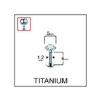 %100 G23 Titanyum Zirkon Tek Taşlı Pırlanta Model Kıkırdak Conch Tragus Labret Piercing Gümüş