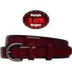 %100 Hakiki Deri, 3 cm Bordo Rugan Klasik Kadın Kemeri, Business, Iş Kadını, Kumaş, Takım KEMERI-R03 - 100 cm