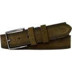 %100 Hakiki Deri 4 cm Askeri Yeşil Süet Kemer Kot, Kanvas Uyumlu Sü.ask.yeşil - 115 cm