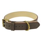 %100 Hakiki Deri - Antik Tokalı Köpek Tasması – Yumuşak İç Katman, Dayanıklı ve Şık Tasarım - Gerçek Deriden Tasma; Ekstra Küçük, Küçük, Orta, Büyük, Çok Büyük Köpekler İçin (Kahverengi, L)