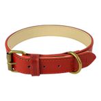 %100 Hakiki Deri - Antik Tokalı Köpek Tasması – Yumuşak İç Katman, Dayanıklı ve Şık Tasarım - Gerçek Deriden Tasma; Ekstra Küçük, Küçük, Orta, Büyük, Çok Büyük Köpekler İçin (Kırmızı, S)