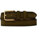 %100 Hakiki Deri, Gold Tokalı 4 cm Süet Askeri Yeşil Kadın Kemeri; Kot, Spor Kemer=süet.76.ask.yeşil - 115 cm