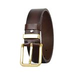 %100 Hakiki Deri Gold Tokalı, Metal Köprülü Koyu Kahverengi Kadın Kot Kemeri, 4 cm xMET.kopru.byn-76
